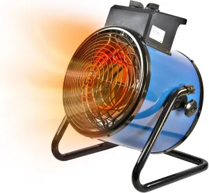 Comfort Zone 5,000W, 240V Electric Hard-Wired Portable Industrial Space Heater, NEMA 6-30R, Steel, Tilt Angle, Adjustable Thermostat, & Overheat Protection, Ideal for Garage or Workshop, CZ275