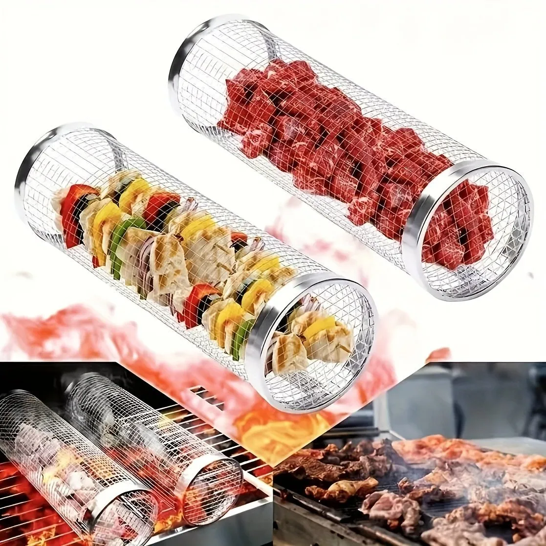 Compact 3Piece Stainless Steel Portable BBQ Grill Set