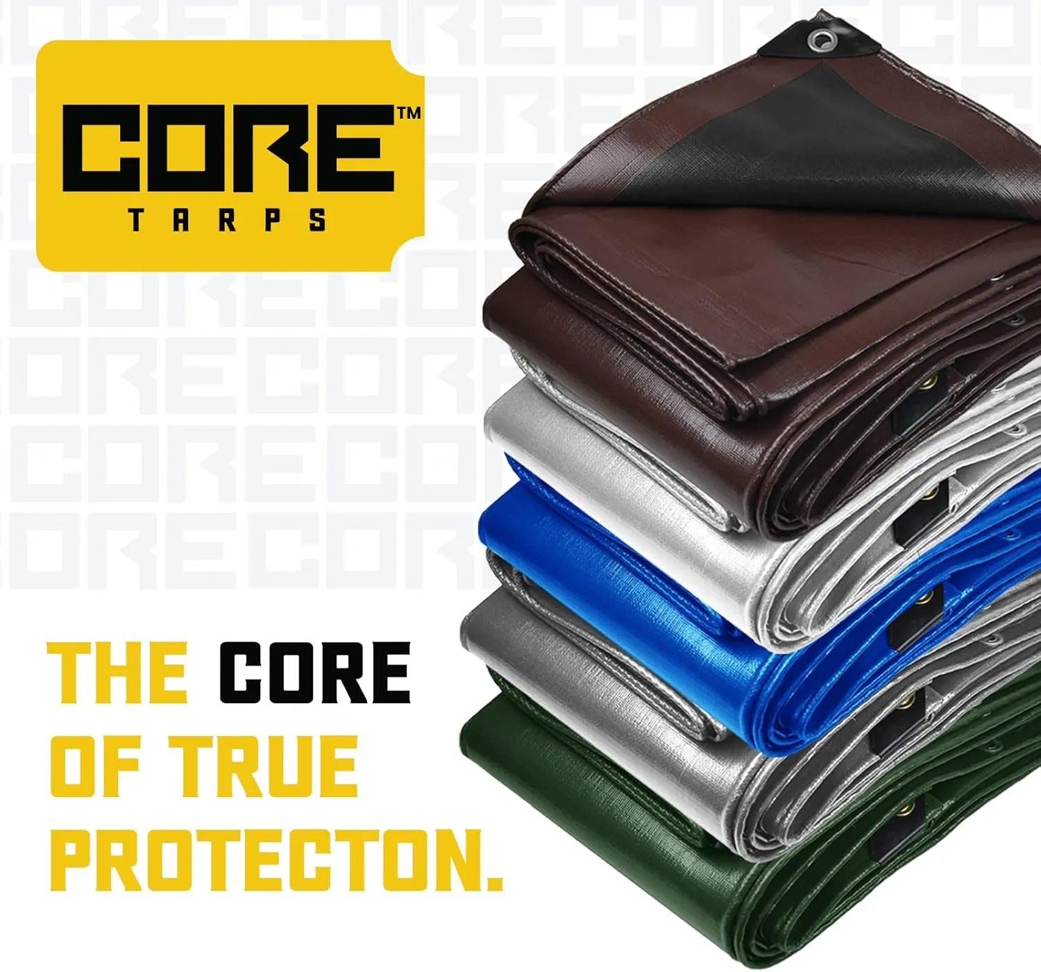 Core Tarps Extreme Heavy Duty 20 Mil Tarp Cover, Waterproof, UV Resistant, Rip and Tear Proof, Poly Tarpaulin with Reinforced Edges for Roof, Camping, Patio, Pool, Boat (Green/Black 6′ X 8′)