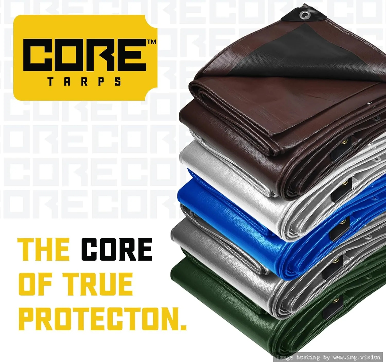Core Tarps Extreme Heavy Duty 20 Mil Tarp Cover, Waterproof, UV Resistant, Rip and Tear Proof, Poly Tarpaulin with Reinforced Edges for Roof, Camping, Patio, Pool, Boat (Green/Black 6′ X 8′)