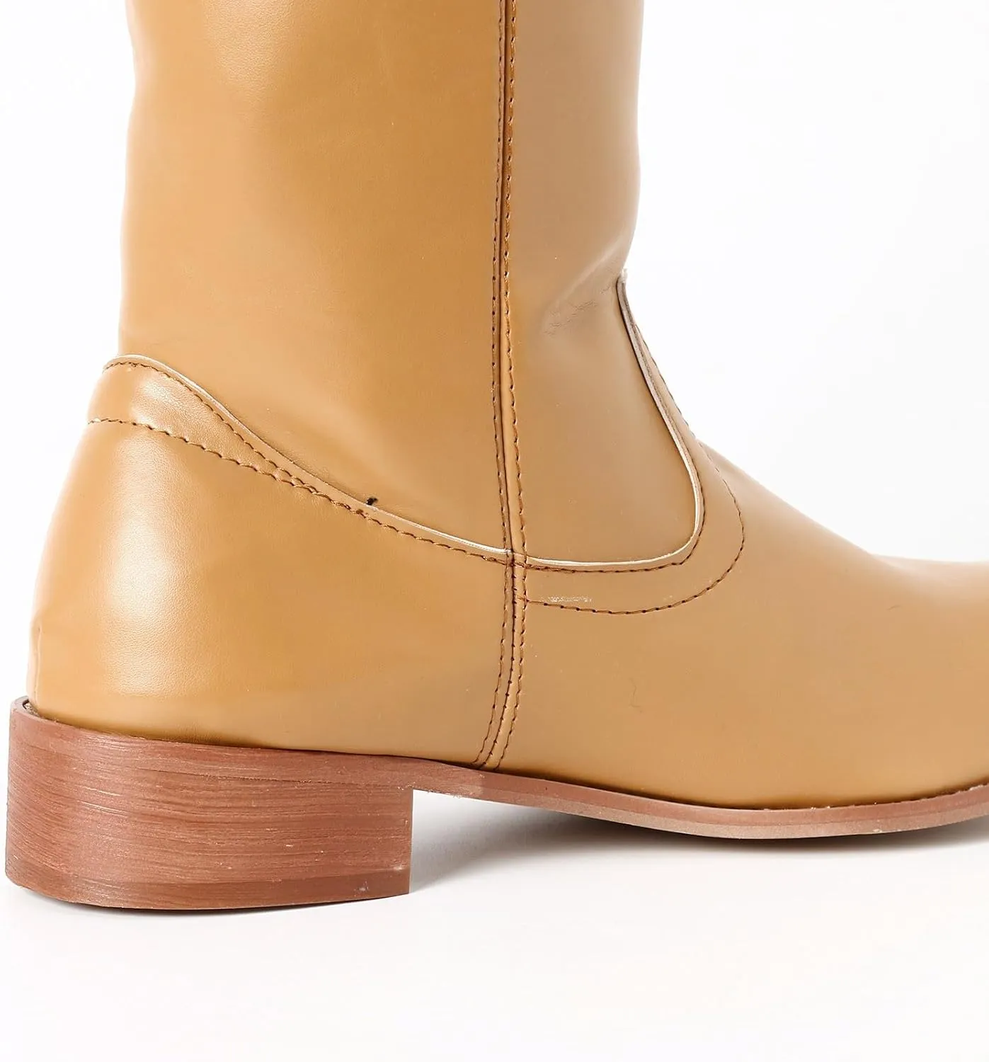 Cowboy Boots for Women Low Heel Winter Boots for Women 2024 Vintage Women's Campus Solid Leather Western Cowboy Boots