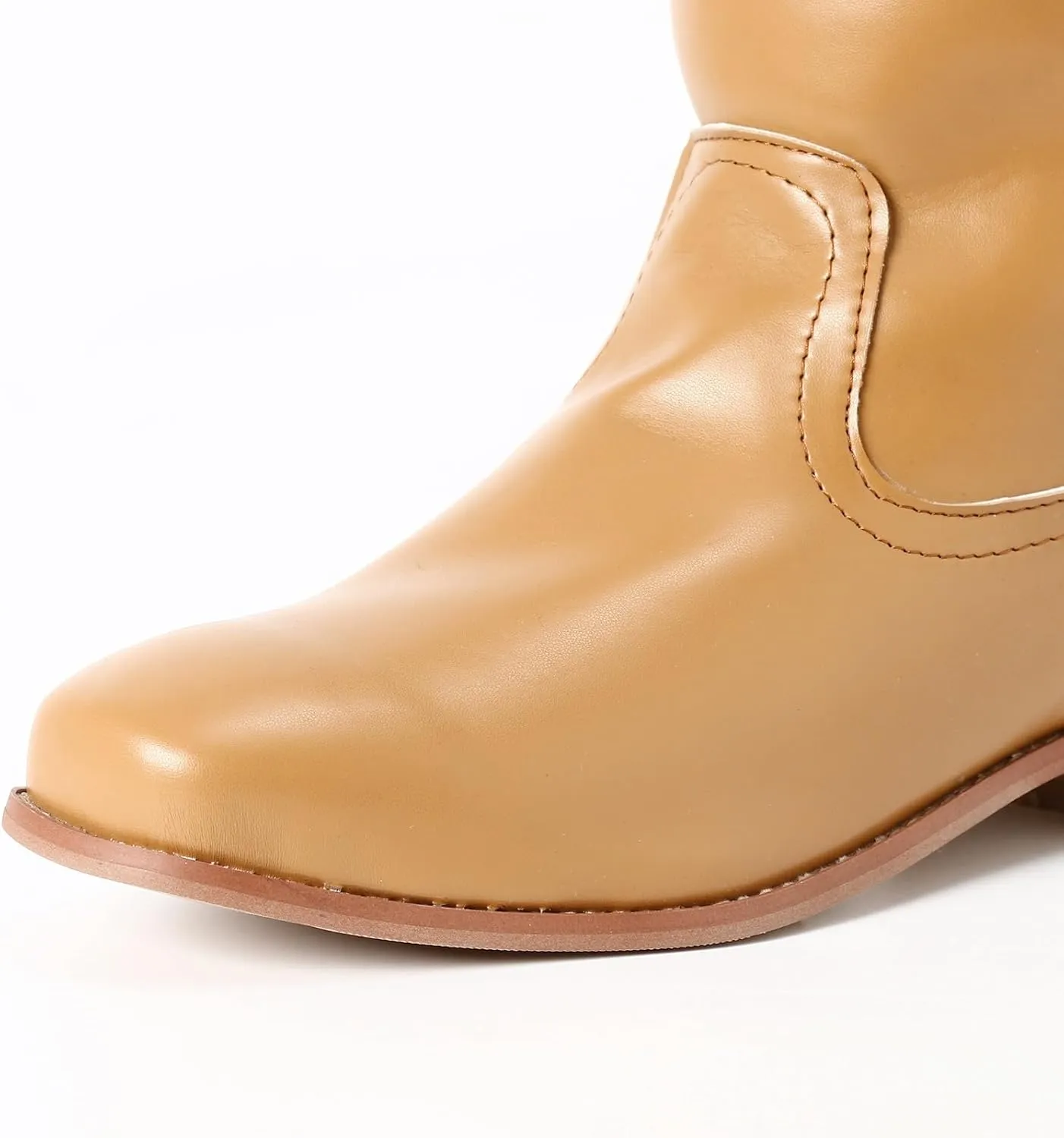 Cowboy Boots for Women Low Heel Winter Boots for Women 2024 Vintage Women's Campus Solid Leather Western Cowboy Boots