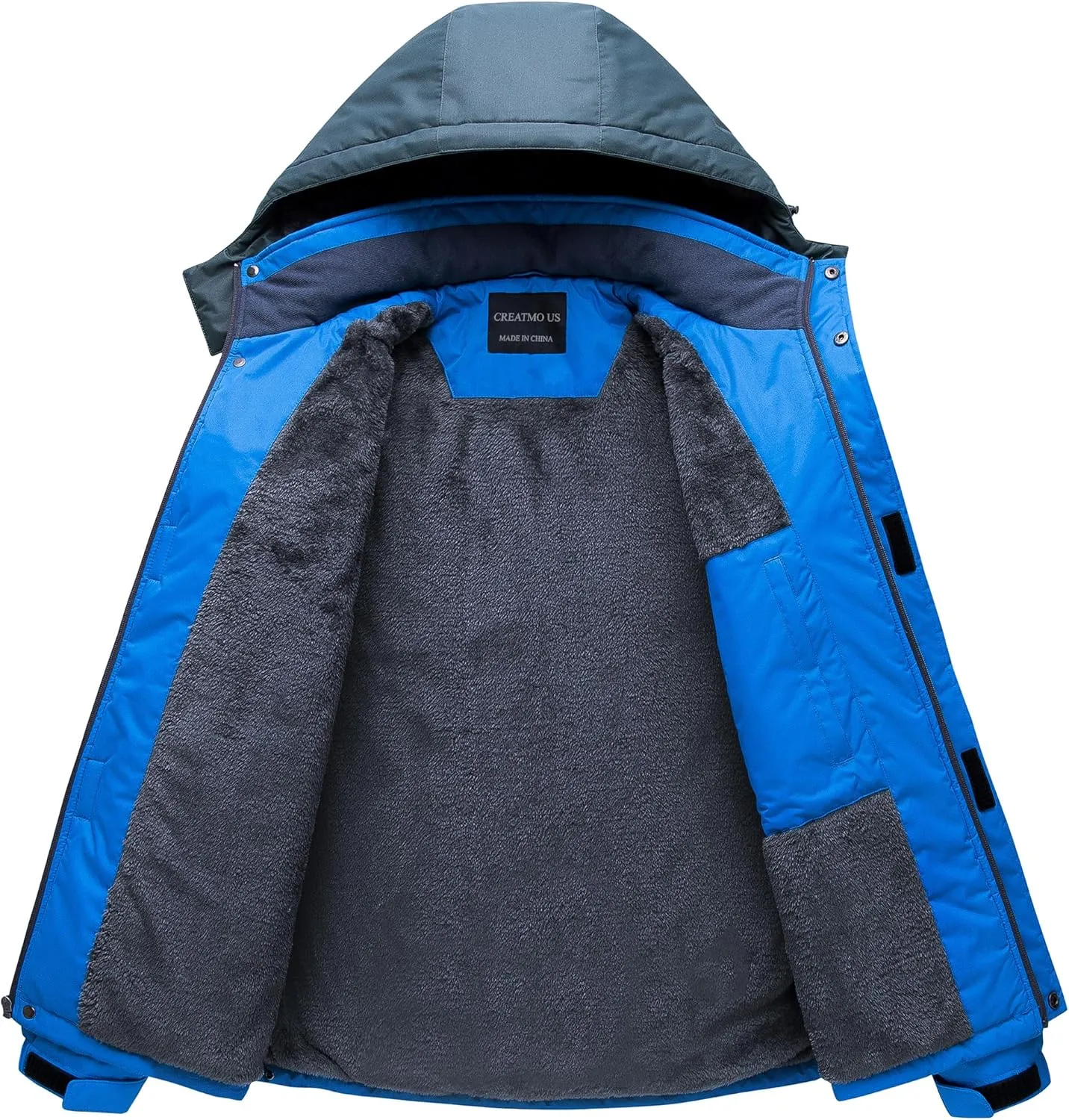 CREATMO US Men's Mountain Waterproof Ski Jacket - Windproof Snowboarding Warm Winter Coat Raincoat