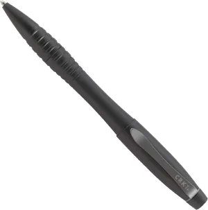 CRKT Williams Tactical Pen: Low Profile, EDC Self Defense Survival Pen Made of Black Anodized Aluminum with Pressurized Ink Cartridge and Pocket Clip TPENWK