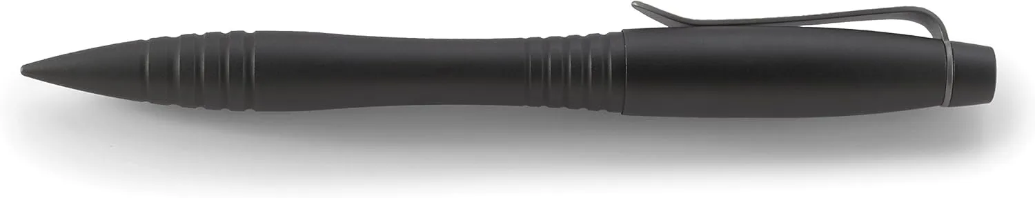 CRKT Williams Tactical Pen: Low Profile, EDC Self Defense Survival Pen Made of Black Anodized Aluminum with Pressurized Ink Cartridge and Pocket Clip TPENWK