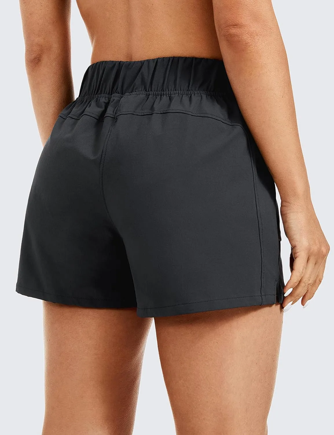 CRZ YOGA Women's Waterproof Stretch Hiking Shorts Mid Rise Summer for Outdoor Golf Workout with Zip Pockets Belt - 3''