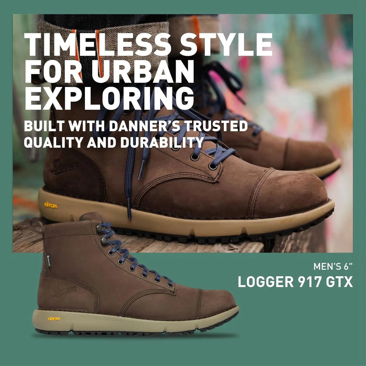Danner Logger 917 6" Waterproof Hiking Boots for Men - Full-Grain Leather with Breathable Gore-Tex, Vibram SPE Midsole, and 917 Traction Outsole