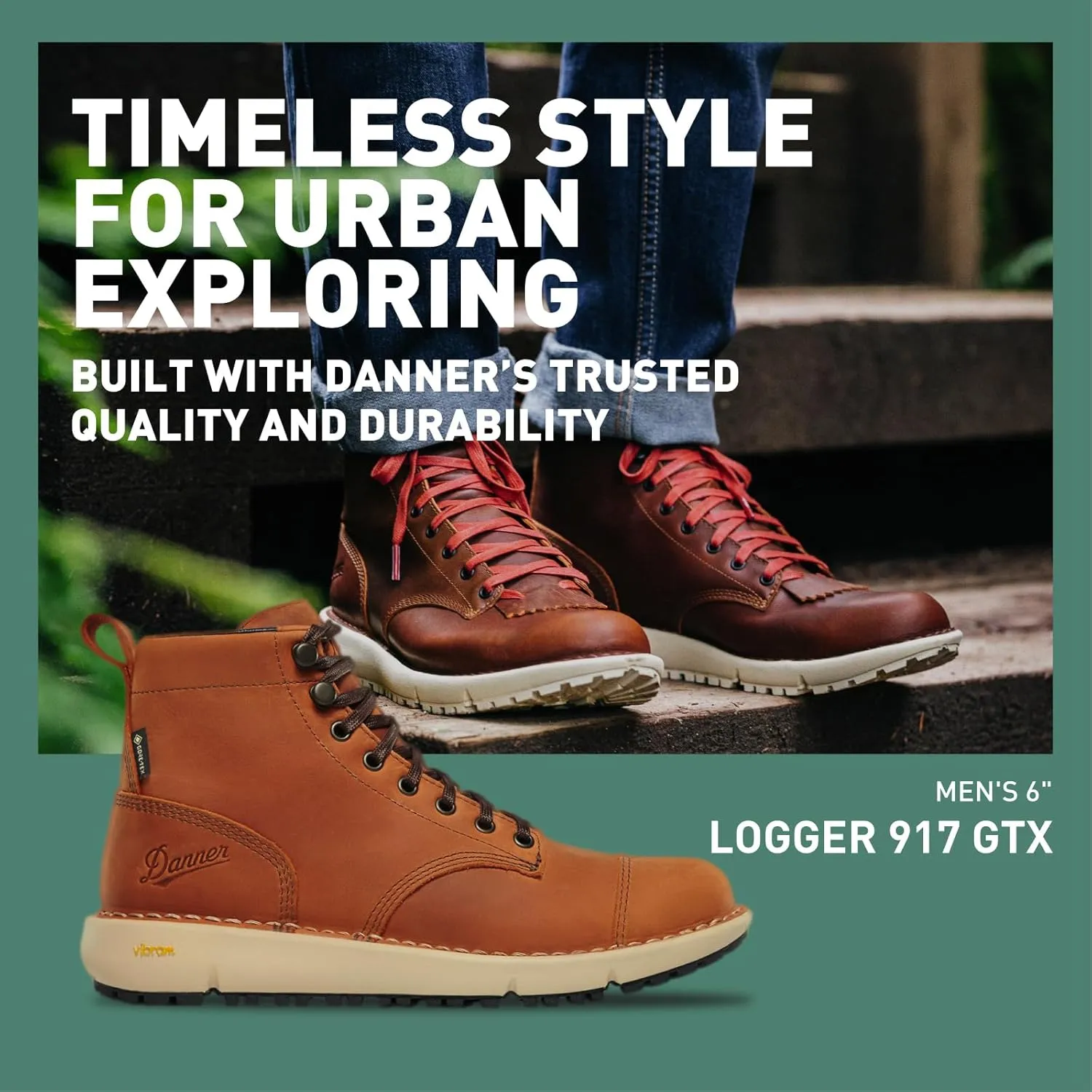 Danner Logger 917 6" Waterproof Hiking Boots for Men - Full-Grain Leather with Breathable Gore-Tex, Vibram SPE Midsole, and 917 Traction Outsole