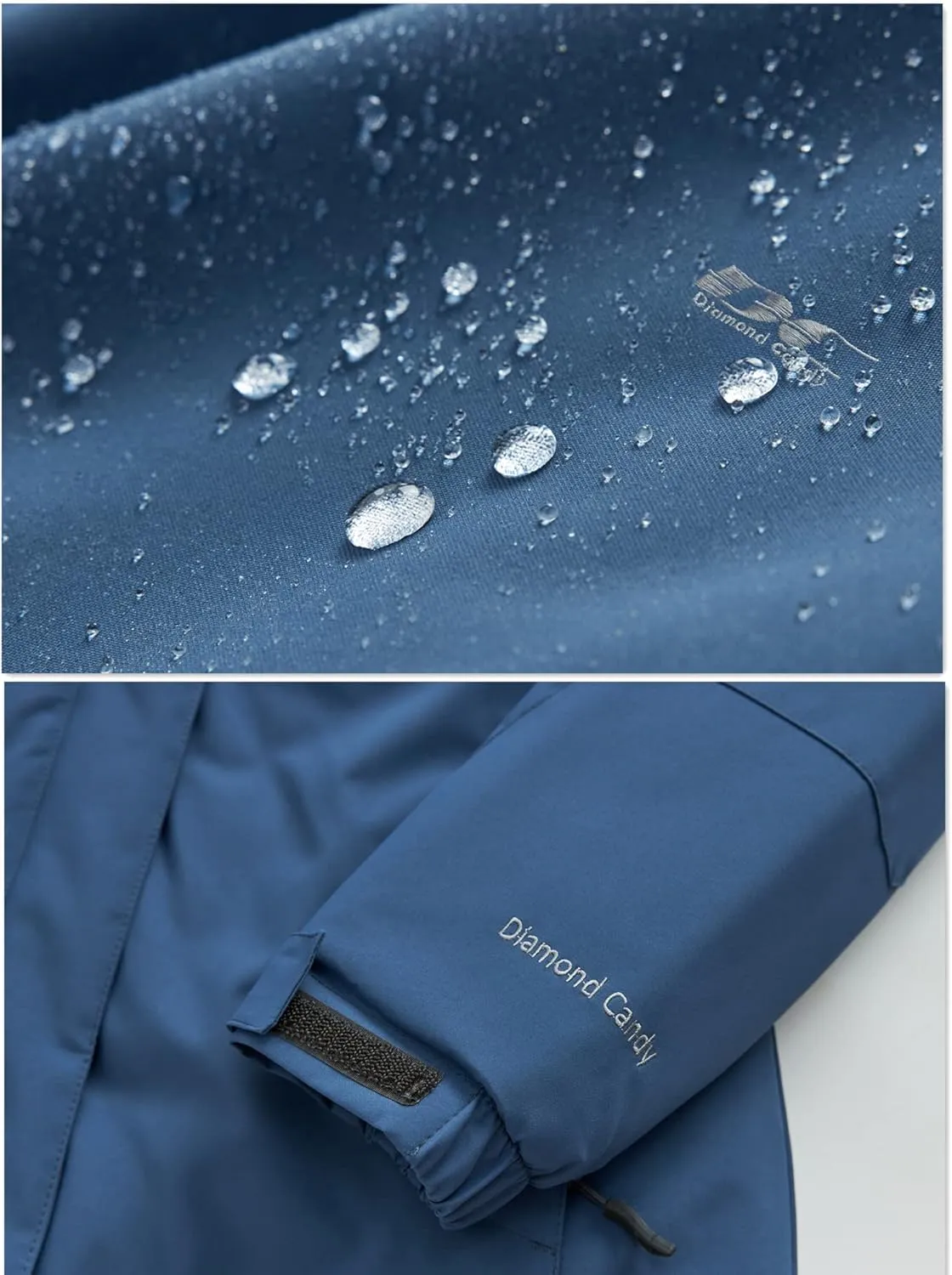 Diamond Candy Women's Winter Ski Jacket Hooded Windproof Warm Jackets Snow Waterproof Rain Coat