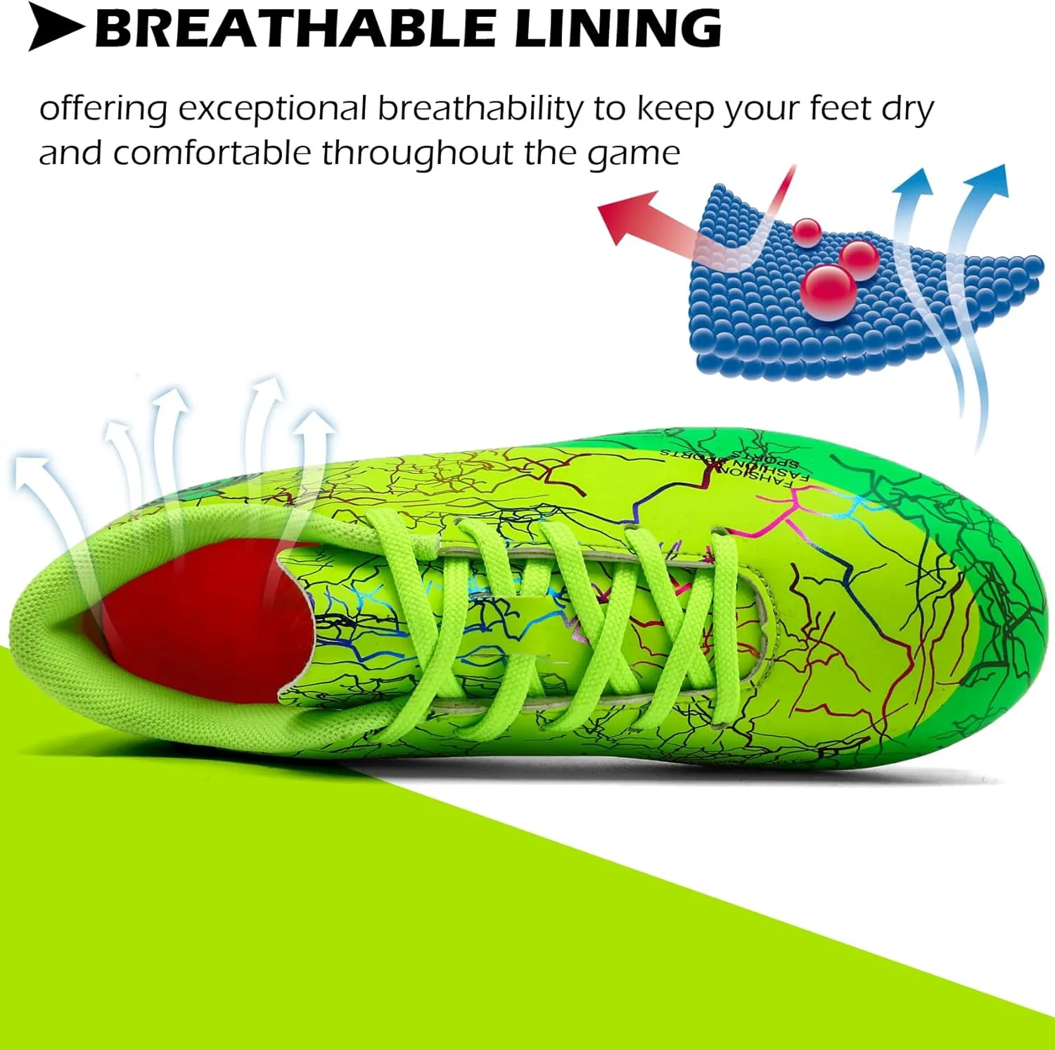 DimaiGlobal Kids Soccer Shoes Boys Girls Soccer Cleats Outdoor Training Athletic Sneakers Professional Spikes Youth Turf Football Shoes Unisex