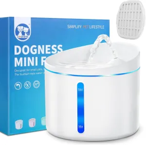 DOGNESS Pet Water Fountain, Healthy and Hygienic Drinking Fountain Super Quiet Flower Automatic Electric Water Bowl for Dogs, Cats, Birds (1L, White)