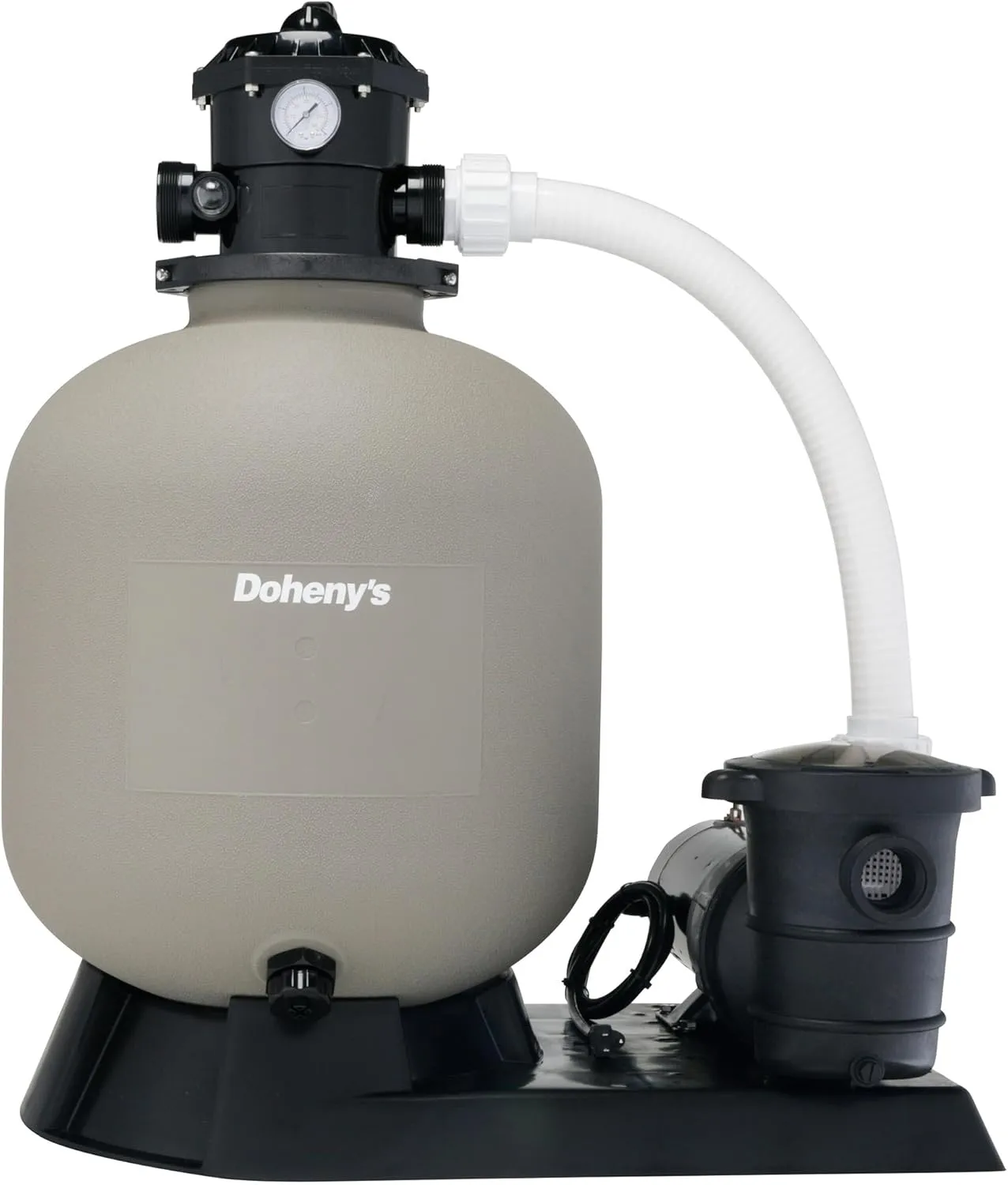 Doheny's Pool Pro Sand Filter System | 24" with 1.5 HP Pump | High-Flow, Large Filter Area | Durable Polymeric Tank with 6-Position Valve | Includes Pump, Base & Hose Kit |ideal For Above-Ground Pools