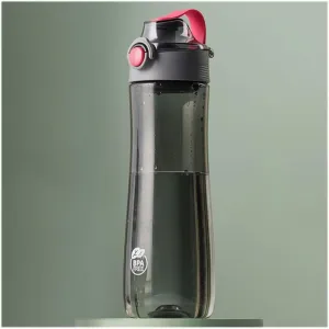Drink Tea Pitchers Large Sports Water Bottles with Portable Handle/Push Button,20.6oz Plastic Water Cups with Filter,BPA free,Medium,Leak proof Drink Bottles, Pink