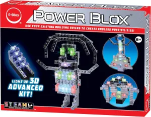E-Blox Power Blox Builder - Advanced Kit 3D LED Light-Up Building Blocks Toys Set for Kids Ages 8 