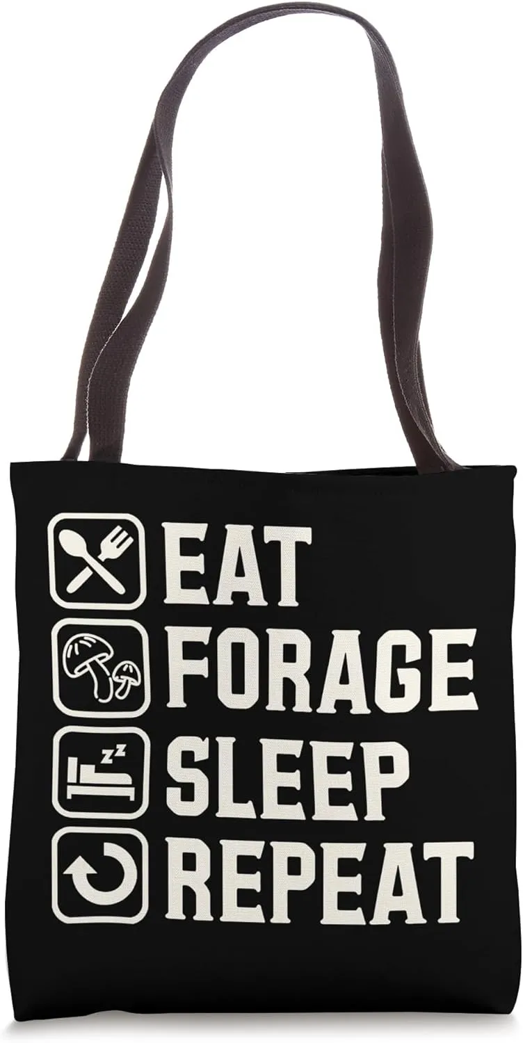 Eat Forage Sleep Repeat Simple Basic Icons Tote Bag