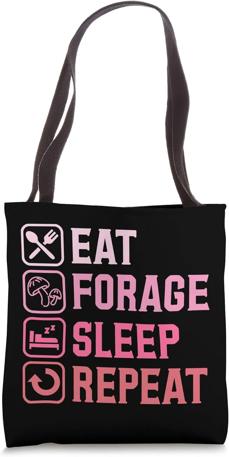 Eat Forage Sleep Repeat Simple Basic Icons Tote Bag