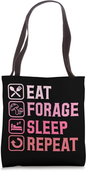 Eat Forage Sleep Repeat Simple Basic Icons Tote Bag