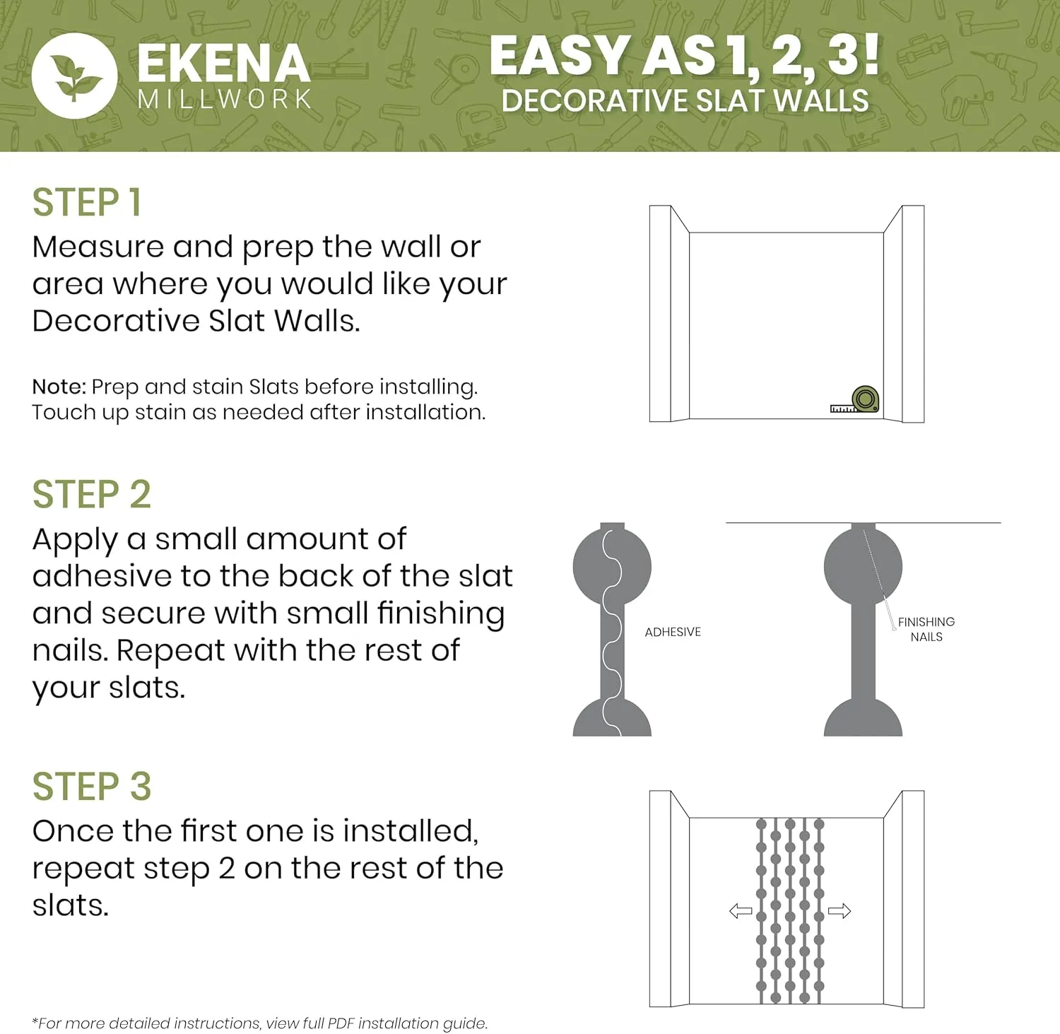 Ekena Millwork 47"H x 3/8"T Bridgeport Adjustable Wood Decorative Slat Wall Panel Kit, Maple (contains 11 Slats   1 Straight Edge Starter Slat)
