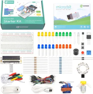 ELECFREAKS microbit Starter Kit for Kid 24 Accessories Micro:bit Basic Coding Electronics Kit, STEM Educational DIY Experiment Kit, Electric Circuit Learning with Guidance Manual(Without Micro: bit)