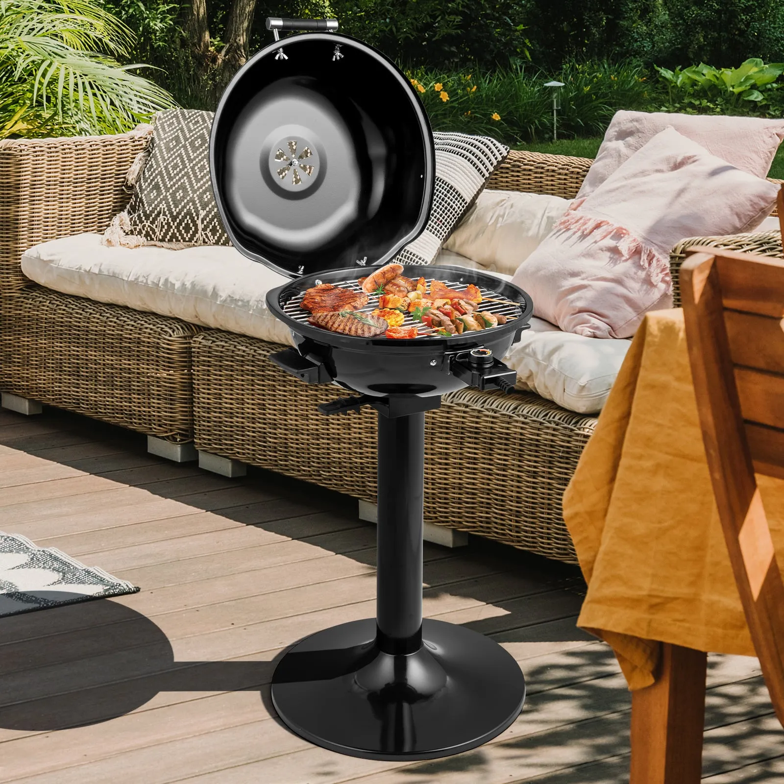Electric BBQ Grill with Removable Non-Stick Grilling Rack