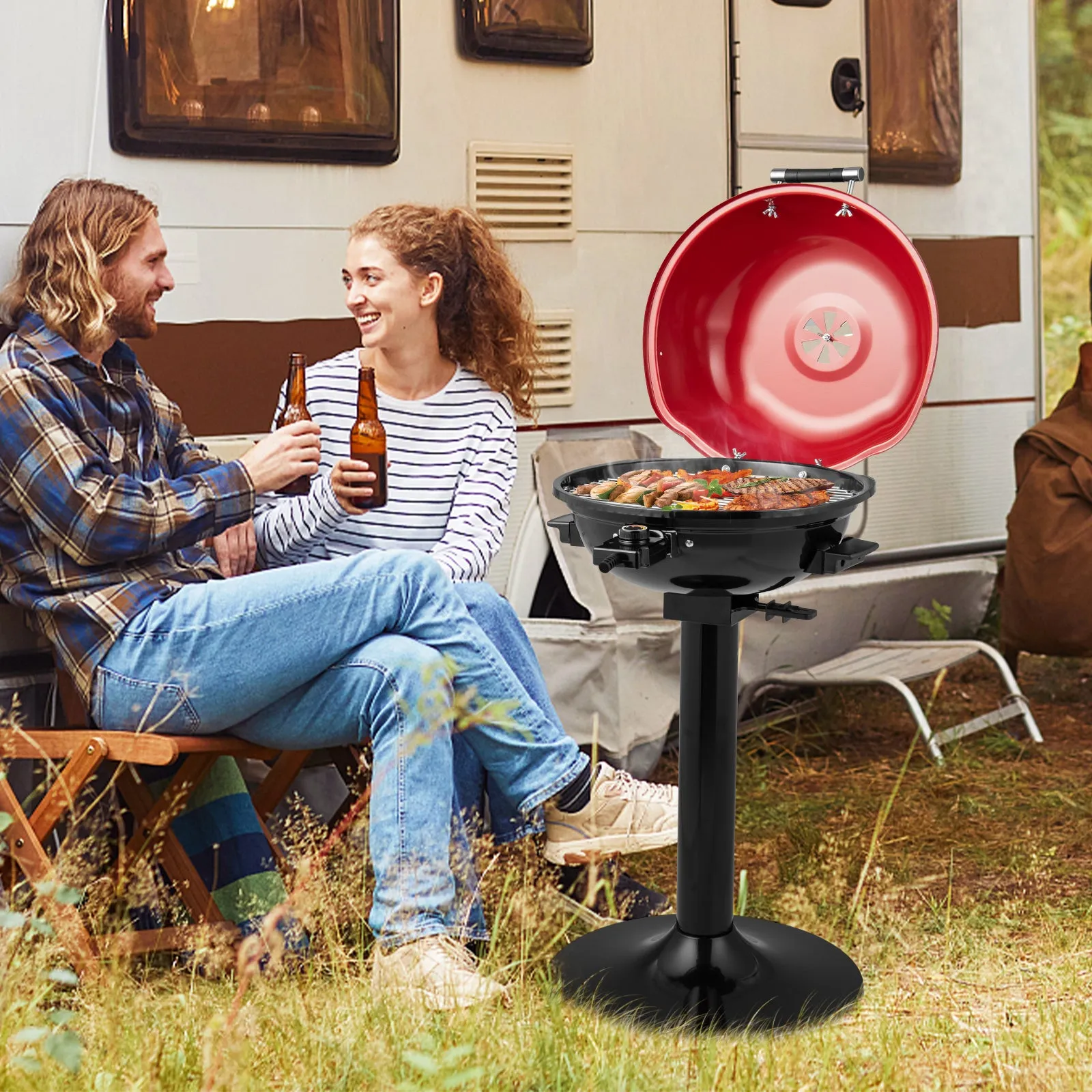 Electric BBQ Grill with Removable Non-Stick Grilling Rack