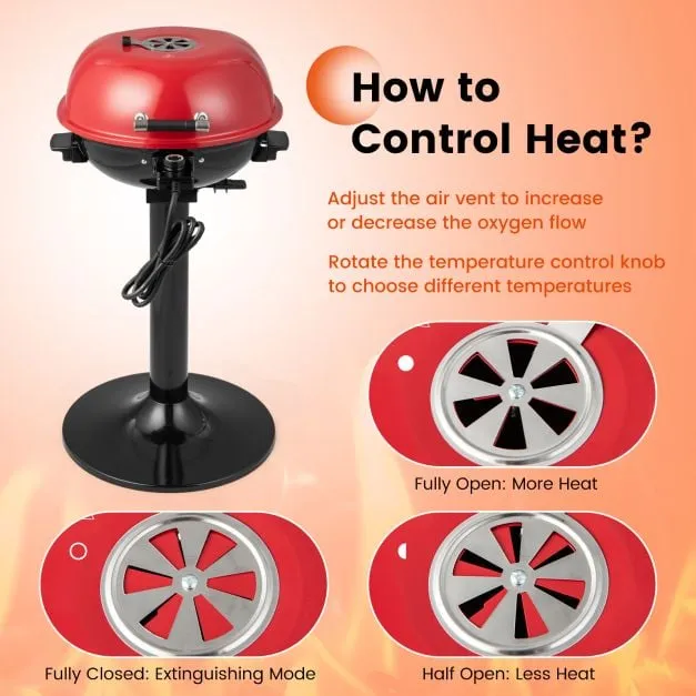 Electric BBQ Grill with Removable Non-Stick Grilling Rack