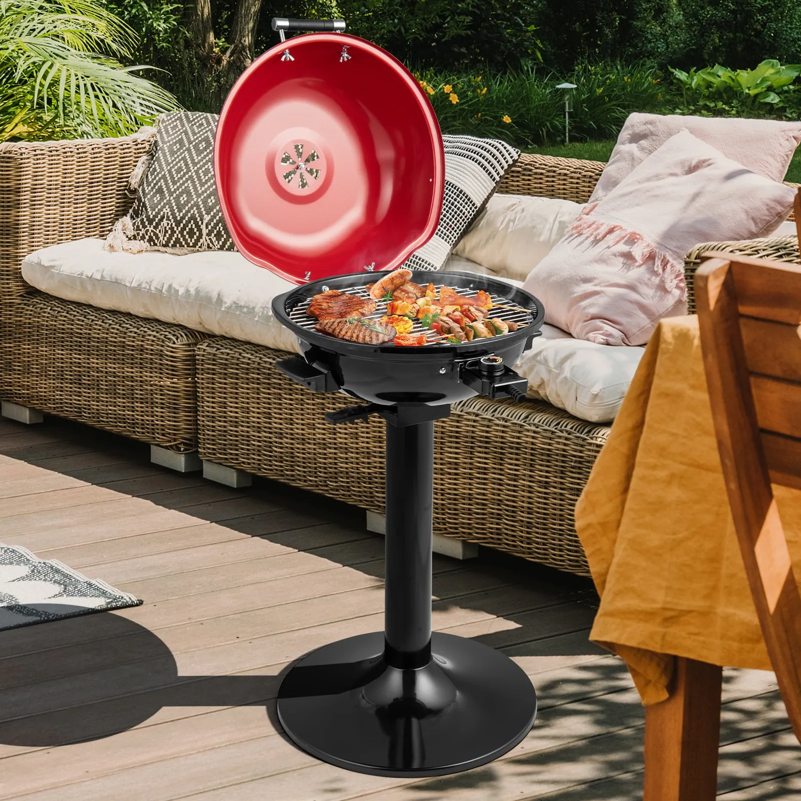 Electric BBQ Grill with Removable Non-Stick Grilling Rack