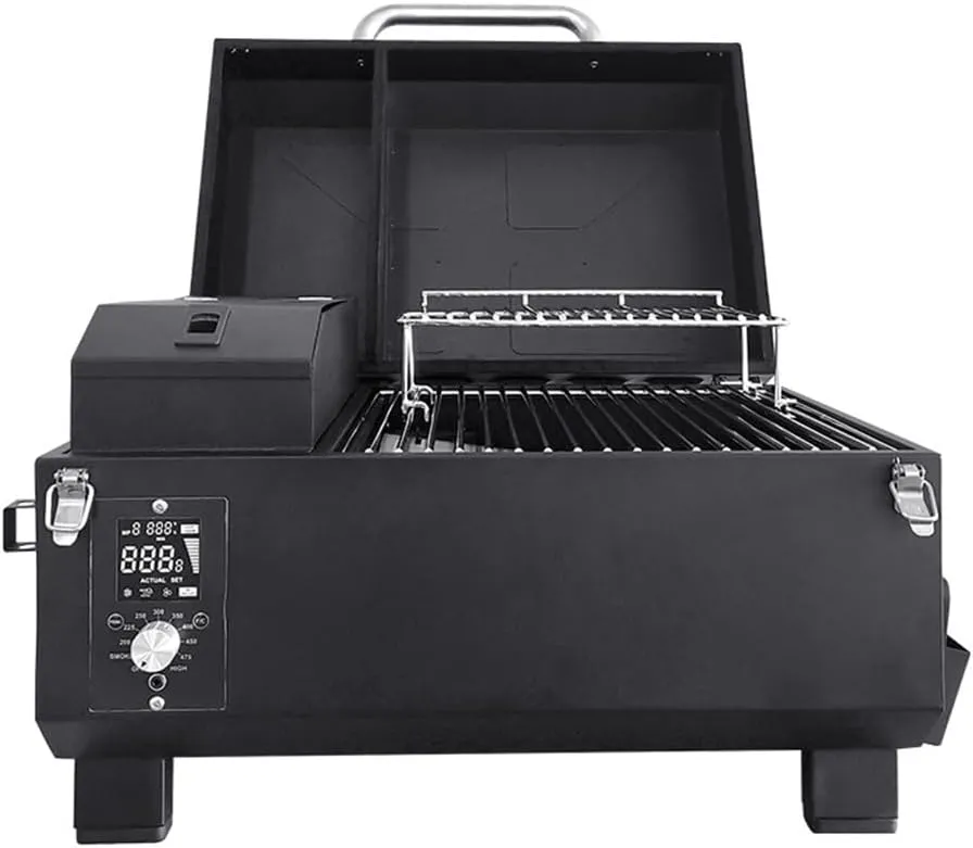 Electric Grill Portable Barbecue Rack For Home Use Meat Grill Black Adjustable Temperature