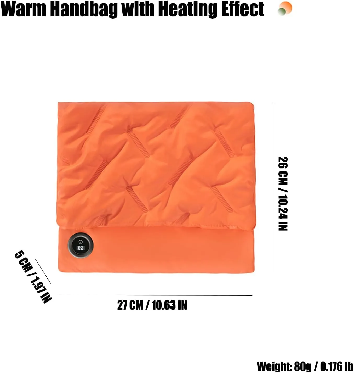 Electric Hand Warmers Rechargeable, No Water Warm Handbag with Heating Effect, Down Cotton Filling 3-Speed Temperature Control, Hidden Zipper Pocket Technology Washed Fabric