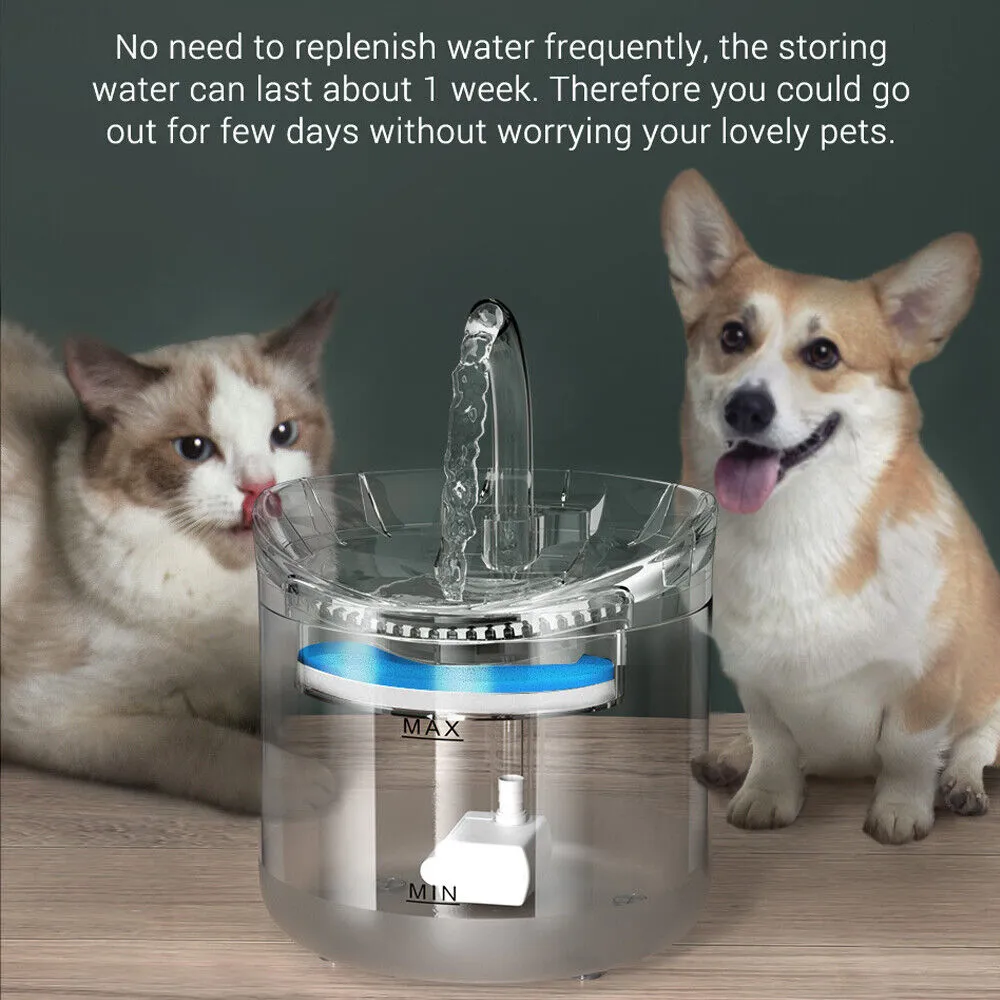 Electric Pet Water Fountain Cat Dog Automatic Sensor Drinking Dispenser Filter