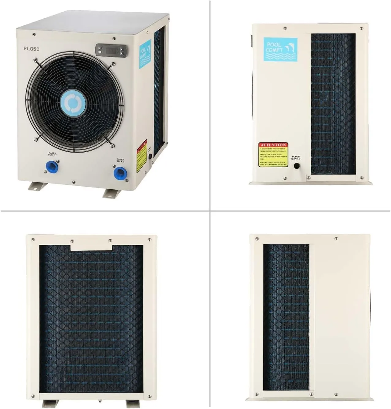 Electric Pool Heater for Above Ground Pools, Up to 5000 gallons Swimmng Pool Heat Pumps, Fits 8/11/15 Foot Spa Pools,110V~120V/60Hz