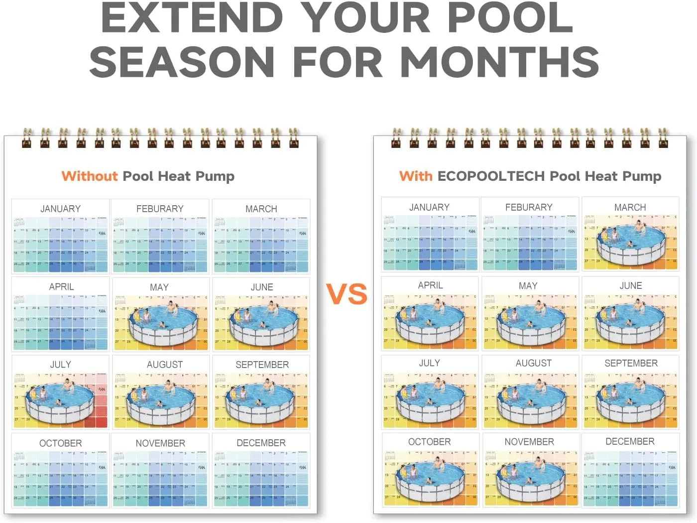 Electric Pool Heater for Above Ground Pools, Up to 5000 gallons Swimmng Pool Heat Pumps, Fits 8/11/15 Foot Spa Pools,110V~120V/60Hz