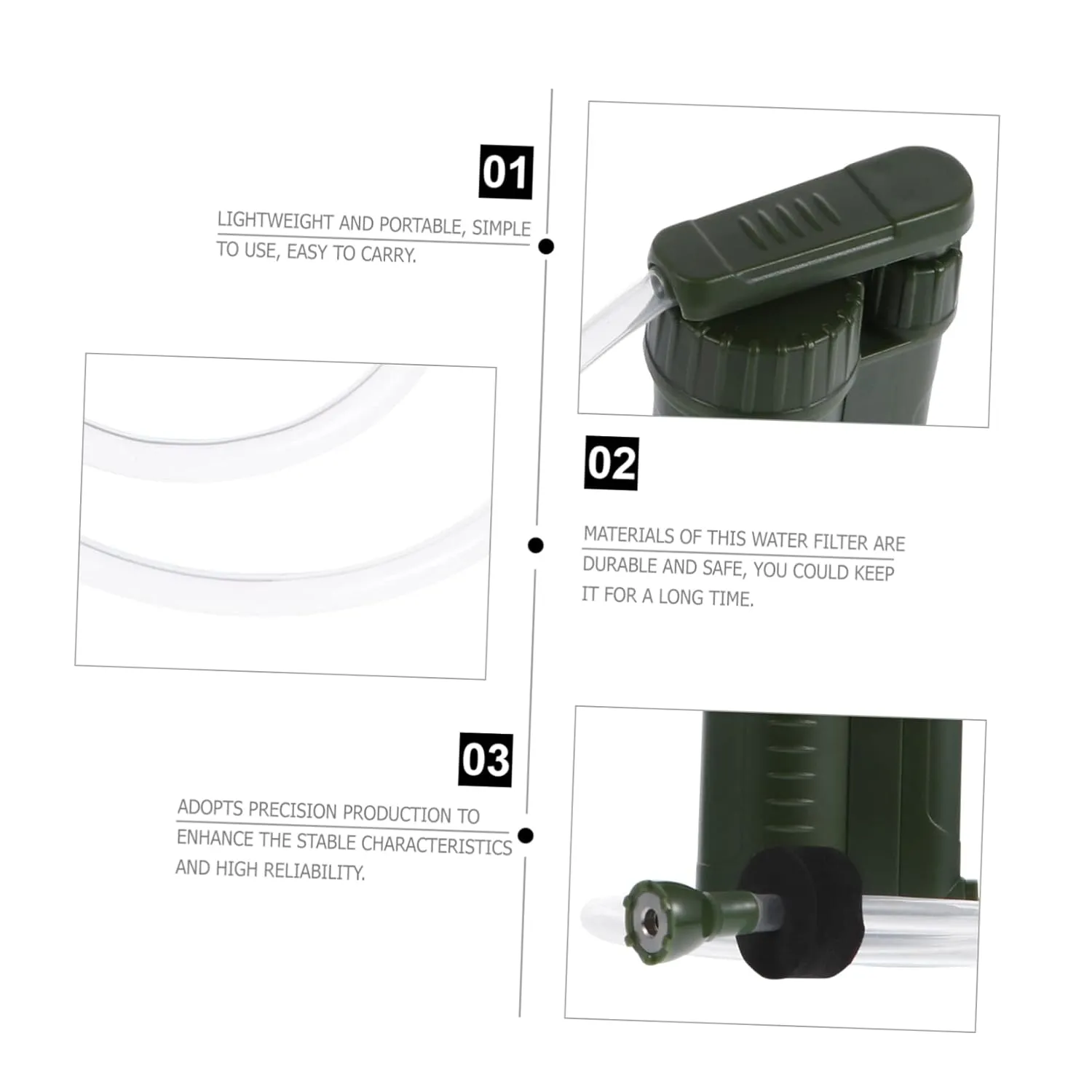 Emergency Survival Water Filter Pump Mini Water Purifier for Camping Backpacking