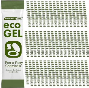 Emergency Zone - Eco Gel Port-a-Potty Chemicals - Liquid Waste Gelling and Deodorizing Powder - 500 Pack