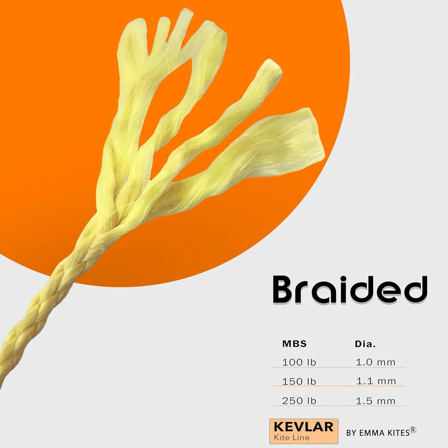 emma kites Kevlar Kite Line 1000Ft 100Lb Braided Kite String Abrasion Resistant Low Stretch Utility Cord for Outdoor Tactical Survival Hiking Camping