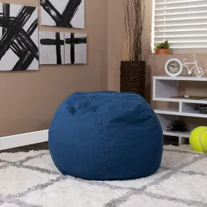EMMA   OLIVER Small Denim Bean Bag Chair for Kids and Teens