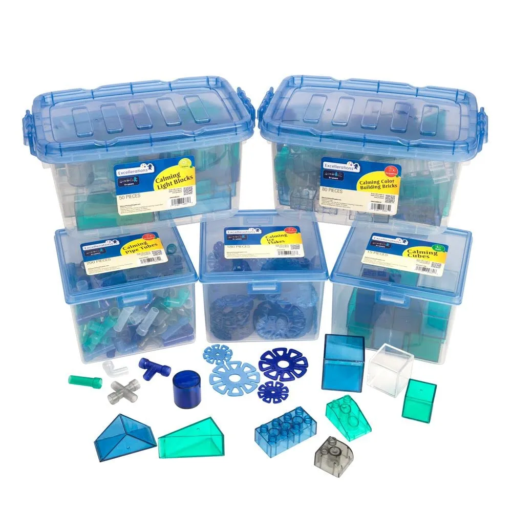 Excellerations Calming See-Through Blocks & Manipulatives - Kit of 5