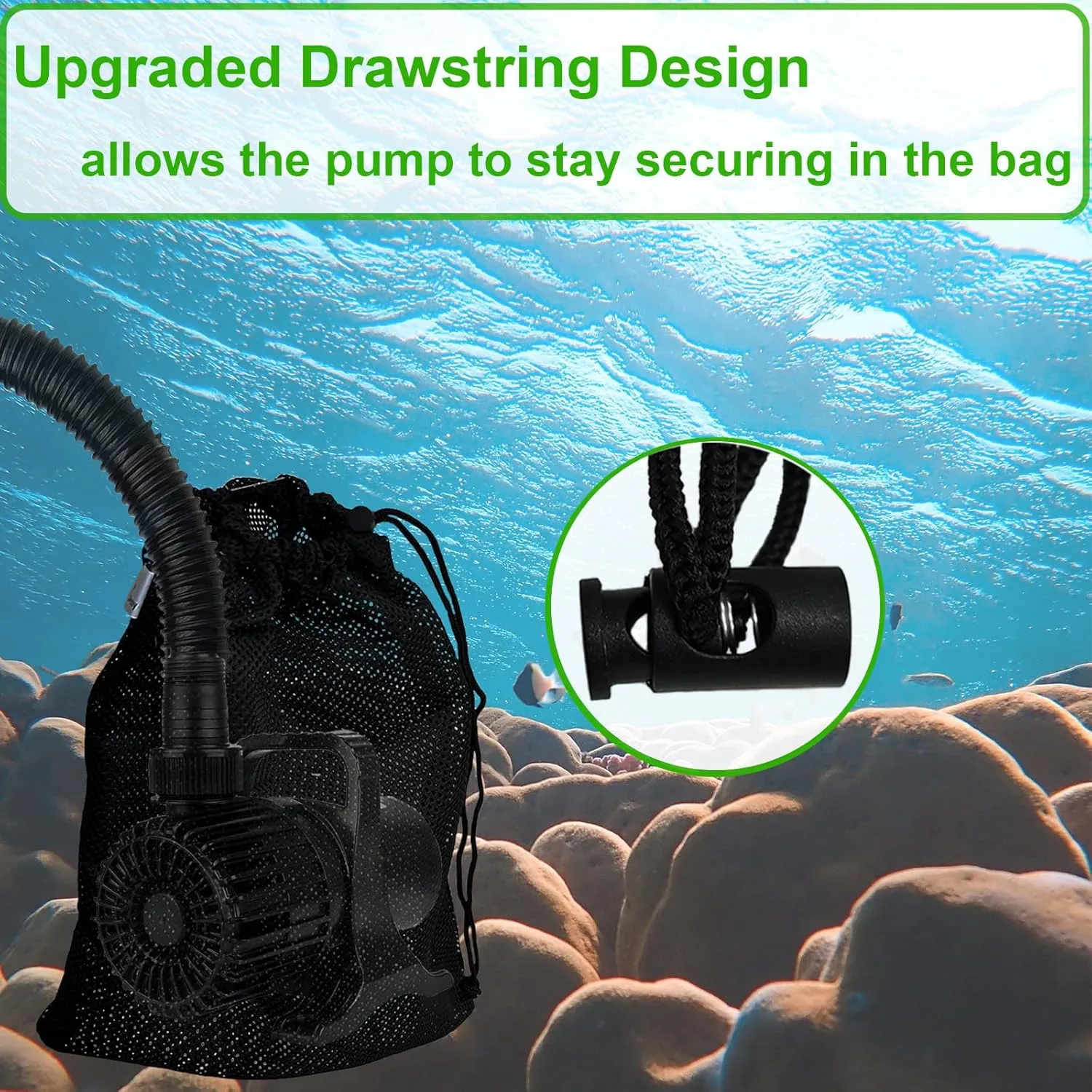 Extra Large Fountain Mesh Pond Pump Filter Bag,1 Pc 24"x26" Water Pump Barrier Bags,Black Media Net Bag,Protection Cover for Pood Biofilters,Aquarium Filtration,Filters,Submersible,Water Garden