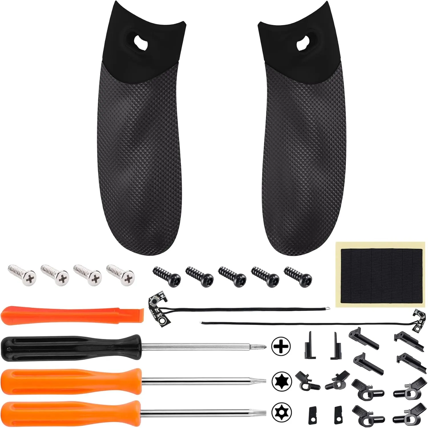 eXtremeRate Flexor Clicky Rubberized Side Rail Grips Trigger Stop Kit for Xbox Series X & S Controller, Diamond Textured Black Anti-Slip Ergonomic Trigger Stopper Handle Grips for Xbox Core Controller