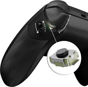 eXtremeRate Flexor Clicky Rubberized Side Rail Grips Trigger Stop Kit for Xbox Series X & S Controller, Diamond Textured Black Anti-Slip Ergonomic Trigger Stopper Handle Grips for Xbox Core Controller