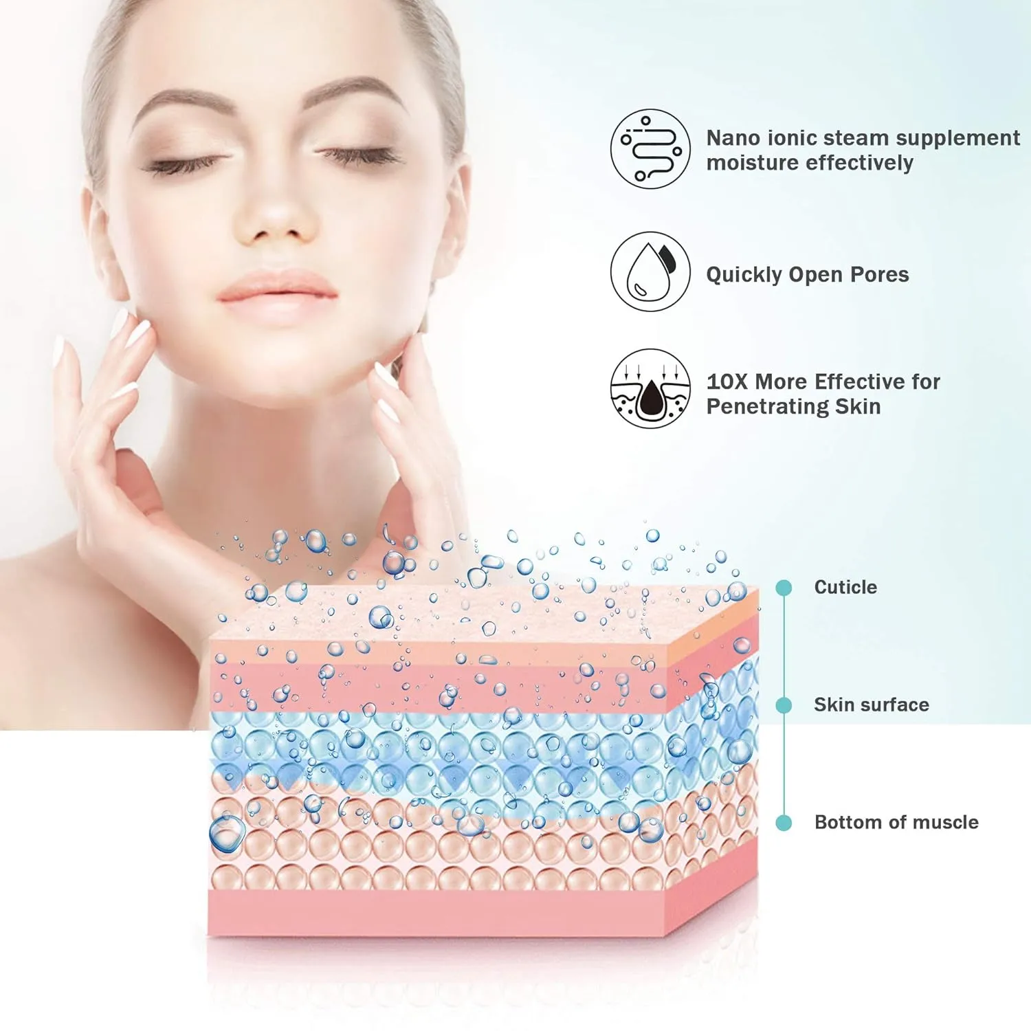 EZBASICS Facial Steamer Ionic Face Steamer for Home Facial, Warm Mist Humidifier Atomizer for Face Sauna Spa Sinuses Moisturizing, Unclogs Pores, 1 Pack   5 Stainless Steel Skin Kit Warm Pink