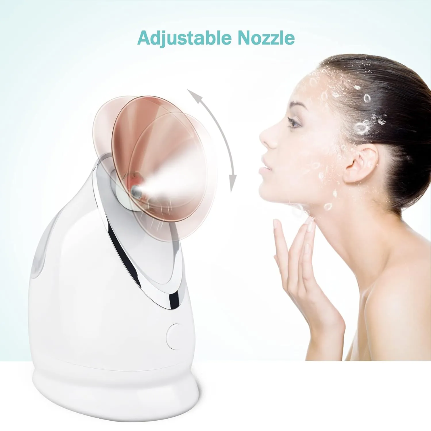 EZBASICS Facial Steamer Ionic Face Steamer for Home Facial, Warm Mist Humidifier Atomizer for Face Sauna Spa Sinuses Moisturizing, Unclogs Pores, 1 Pack   5 Stainless Steel Skin Kit Warm Pink