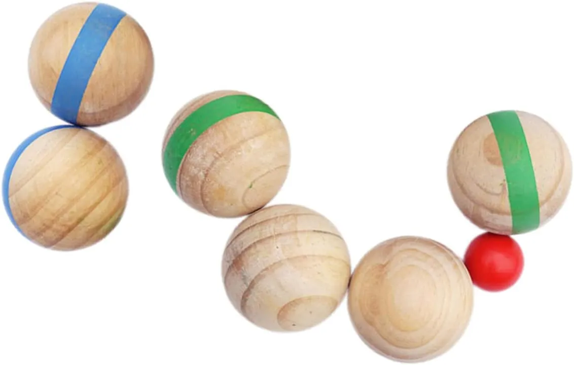 Family Fun Outdoor Toys 7pcs Wooden Grass Boys and Girls Sports Balls Interactive Bocce Set for Boys and Girls Friends