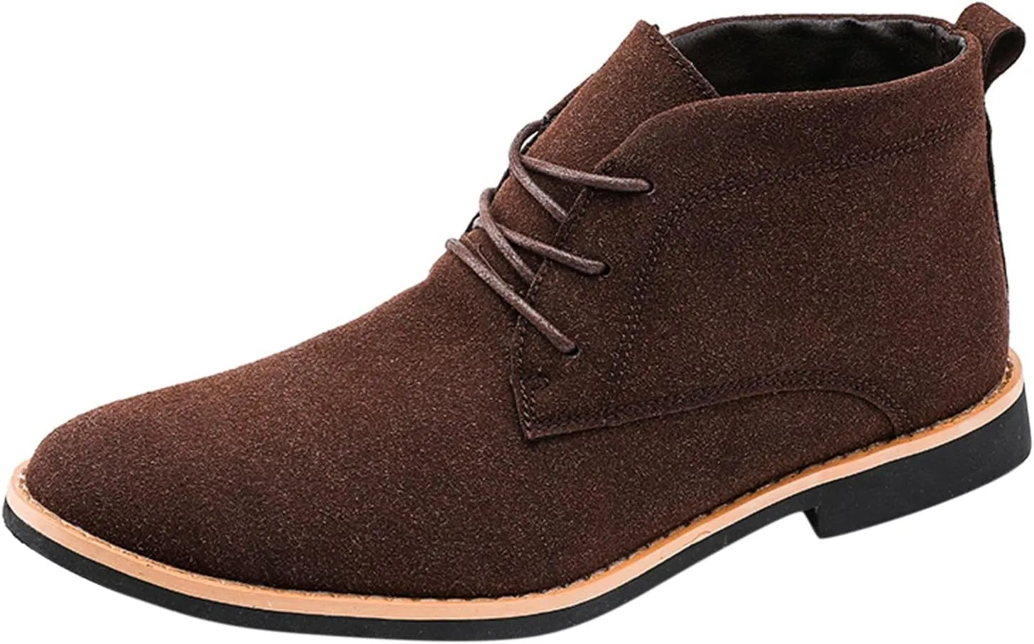 Fashion Men's Classic Business Leather Shoes Suede Front Lace Up Short Boots Men Work Shoes Comfortable (Brown, 9)