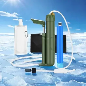 Filterwell Portable Hand Pump RO Water Filter Purifier – Reverse Osmosis Outdoor Emergency Survival Kit for Hiking, Camping, and Travel