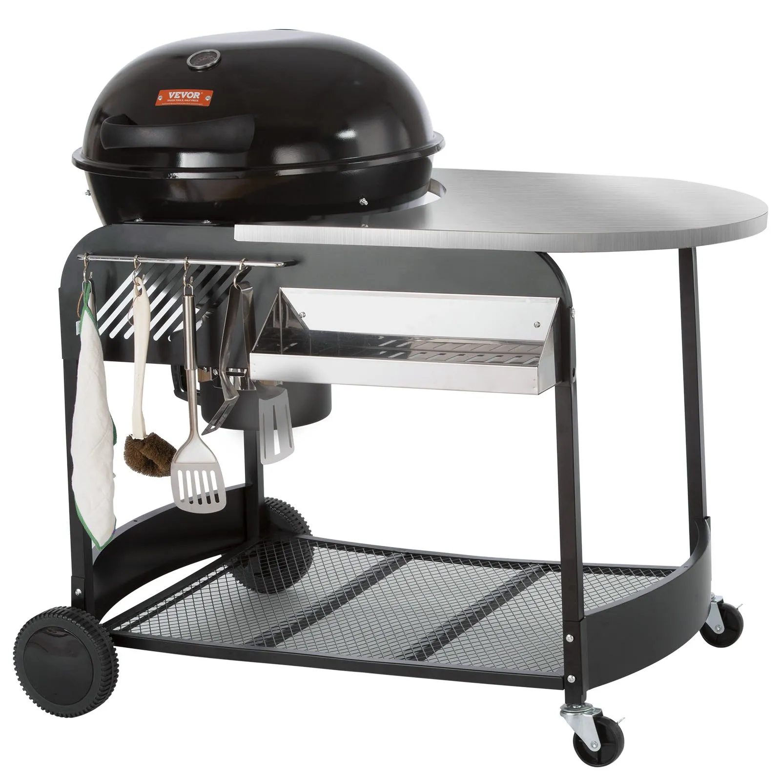 (FINAL PRICES ARE LOWER ON OUR SITE!) VEVOR 21 inch Kettle Charcoal Grill BBQ Portable Grill with Cart Outdoor Cooking