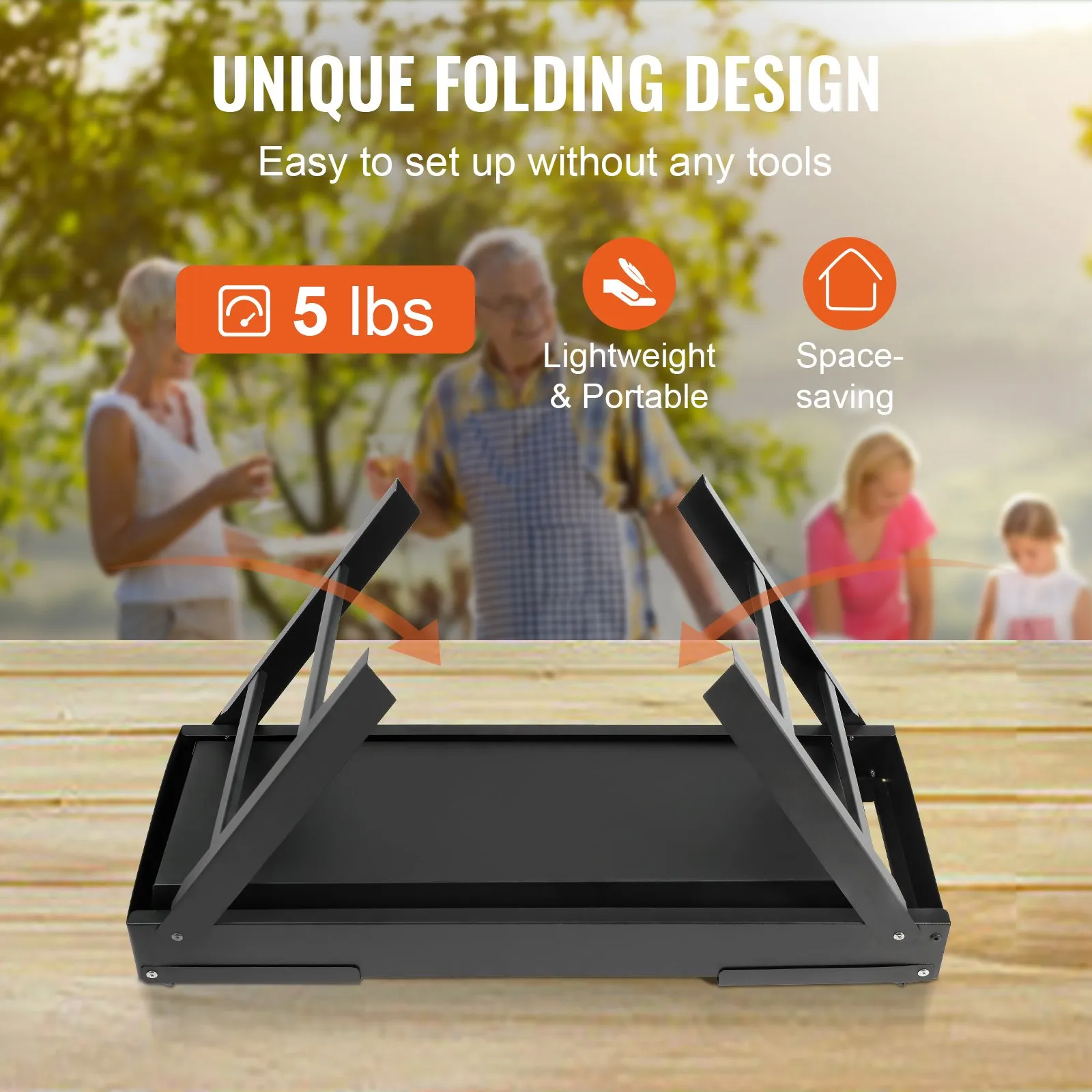 (FINAL PRICES ARE LOWER ON OUR SITE!) VEVOR 23 inch Portable Charcoal Grill, Compact Foldable Grill, Heavy Duty Steel BBQ Grill, Mini Smoker for Travel, Outdoor Cooking, Barbecue Camping, Picnic, Patio Black