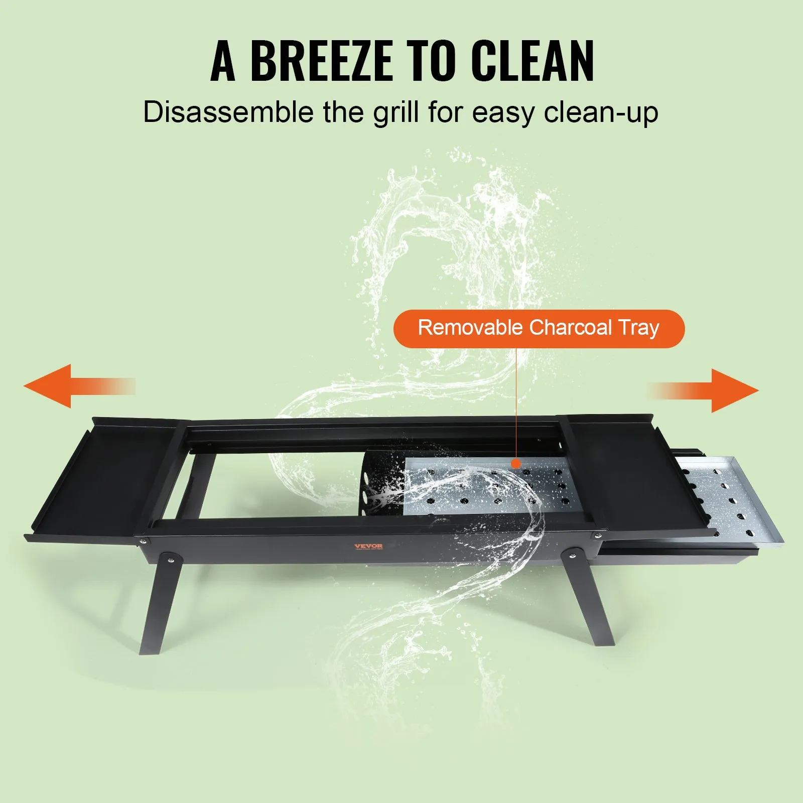 (FINAL PRICES ARE LOWER ON OUR SITE!) VEVOR 23 inch Portable Charcoal Grill, Compact Foldable Grill, Heavy Duty Steel BBQ Grill, Mini Smoker for Travel, Outdoor Cooking, Barbecue Camping, Picnic, Patio Black