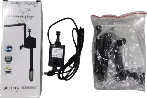 Fish Tank Black Self Cleaning Submersible Pump 3 in 1 Filter Pump with Filteration, Oxygenation, Water Circulation Triple Function and Filter Sponge for HC-288 Series Fish Tank