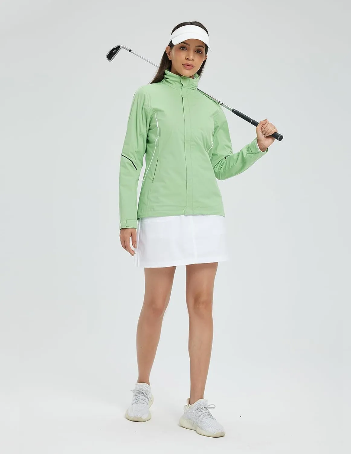 fit space Women's HydroLite Golf Jacket Waterproof 20K Rain Jacket Lightweight Stretch for Outdoor Activities
